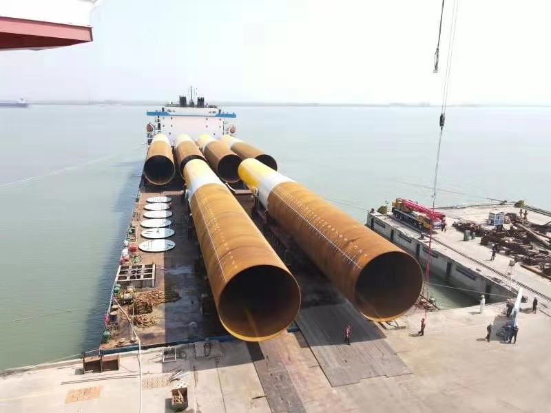 華南地區首家企業制造的首批海外風電單樁順利發運